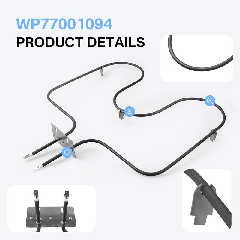 Earthtec Oven Bake Element Fits for Amana Whirlpool ARR630 ART6110 77001094 WP77001094 CH5910 Oven Heating Element Replacement 8190056 AP4104297 AP6011444 - Image 4